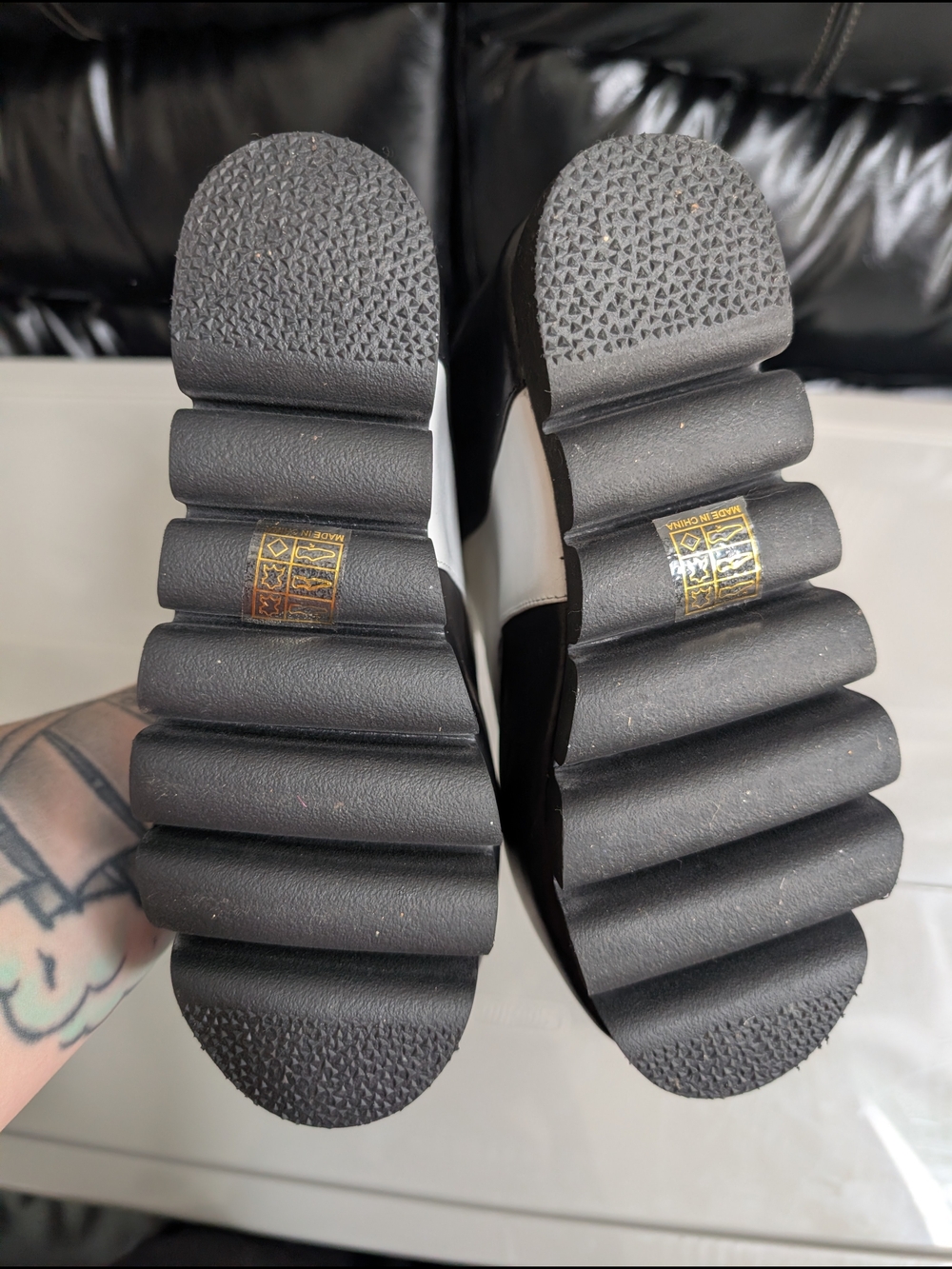 Jeffrey Campbell Handmade Ibiza Last Black & White Leather Platform Oxfords Sz 8 - Picture 10 of 12